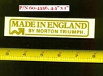 Norton Commando Mk 3, Triumph Trident T160 " Made In England Oem Fender Decal. Fixed Price $14.95.