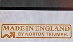Made In England Nvt By Norton Triumph Rear Fender Sticker For Mkiii T160. Fixed Price $16.00.