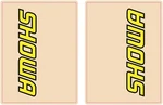 Flu Upper Fork Decals Showa Yellow. Fixed Price $14.06.
