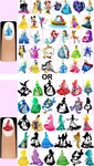60X Disney Watercolour Or Silhouettes Nail Art Decals + Free Gems Princesses. Fixed Price $6.50.
