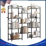 4 Tiers Bookcases Triple Wide Industrial Bookshelf Display Storage Bookshelves. Fixed Price $97.46.