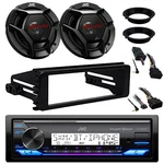 Jvc Marine Radio, 2X 6.5" Speaker, Adapter, Handlebar + Harley Install Kit. Fixed Price $283.49.