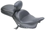Mustang Wide Touring Two-piece Seat With Driver Backrest Studded 79190. Fixed Price $1025.00.
