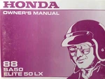 Honda Scooter Elite Lx SA50 1988 Owner & Maintenance Manual Moped. Fixed Price $135.96.