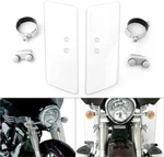 2X Clear Fork Wind Deflector &mount Clamps Kit Honda Shadow Aero VT750C. Fixed Price $49.95.