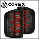 Alpharex Black-red Luxx Led Tail Lights 16-18 Silverado 1500/17-19 2500HD/3500HD. Fixed Price $415.00.