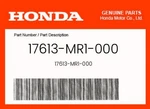 Honda Genuine 17613-MR1-000. Fixed Price $15.25.