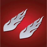 Show Chrome Stick On Flames 8" Pair 53-108A. Fixed Price $56.49.