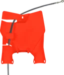 Ufo Stadium Number Plate With Fork Guards Florescent Orange KT04099-FFLU. Fixed Price $26.55.