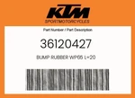 Ktm Genuine Bump Rubber WP65 L=20 - 36120427. Fixed Price $38.13.